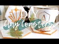 How to Make Clay Coasters | Easy Air-Dry Clay Project | Two Designs - Art Deco and Tropical