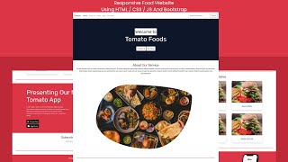 Responsive Food Website Using HTML , CSS , JavaScript And Bootstrap