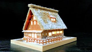 Making a wooden model "World Heritage Japanese Building" [Woody joe Gasshodukuri]