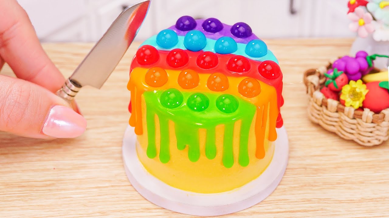 🌈Amazing Miniature Pop It Jelly Rainbow Balls Cake Decorating Rainbow