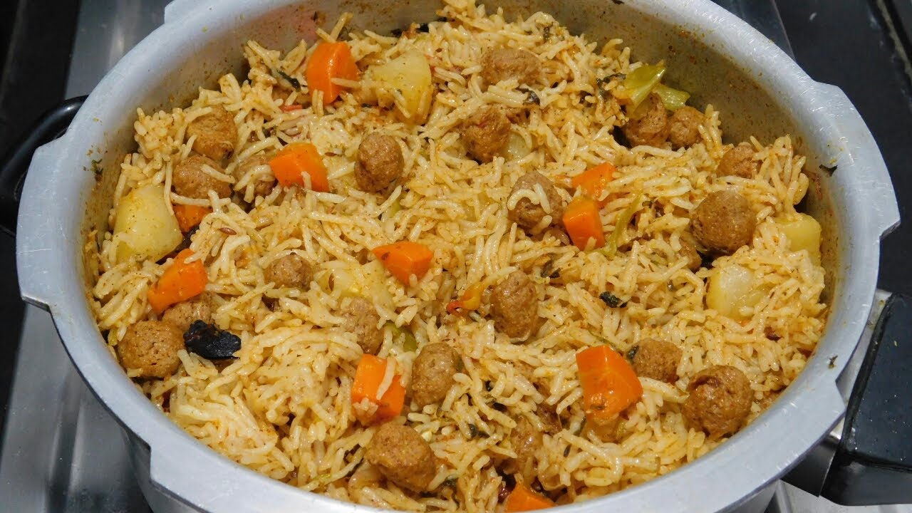 Soya Chunks Biryani In Pressure Cooker Meal Maker My XXX Hot Girl
