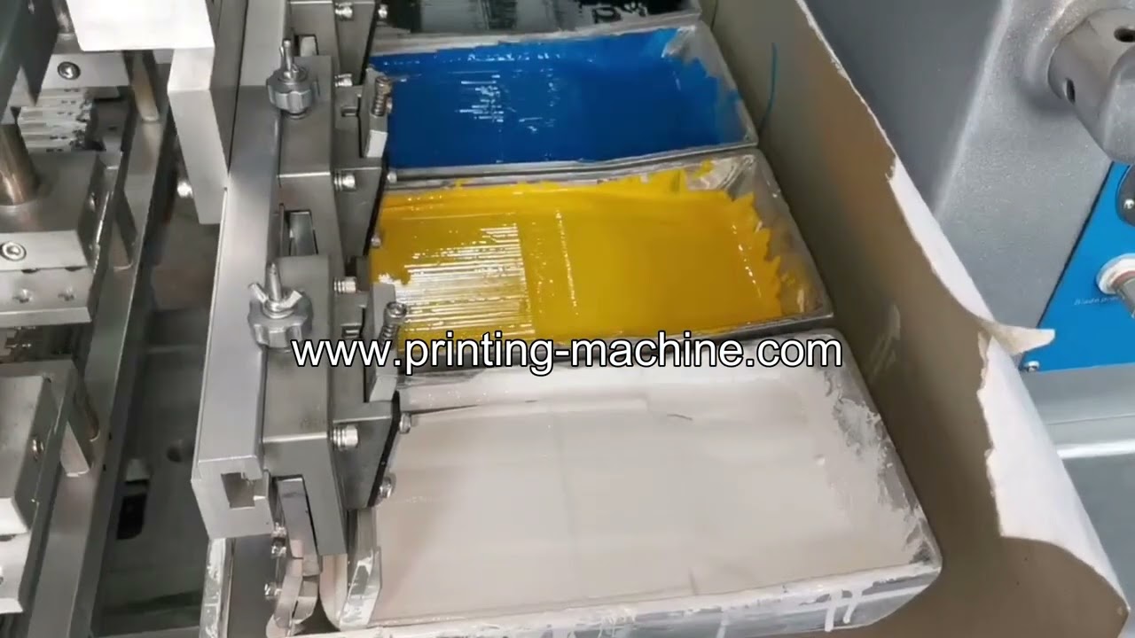 Pen four color pad printing machine with open ink well system