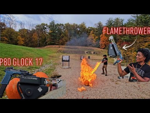 I PUT A FLAMETHROWER On My HOME-MADE GLOCK & I Took It To the Gun Range! 😳🔥