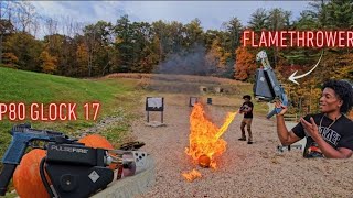 I PUT A FLAMETHROWER On My HOME-MADE GLOCK & I Took It To the Gun Range! 😳🔥
