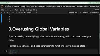 4 Python coding errors that are killing your speed