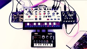 Micro Modular Synth Journey - Korg Volca Modular, Bastl Kastle Drum + DUDE mixer, korg nts-1