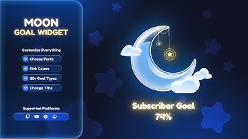 Celestial Moon Twitch Goal Widget for StreamElements & OBS Studio