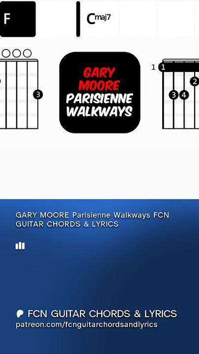 GARY MOORE Parisienne Walkways FCN GUITAR CHORDS & LYRICS #backingtrack #music #guitar #garymoore