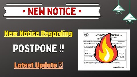 New Official Notice ✅ Regarding Postponement | Latest Update 🔥