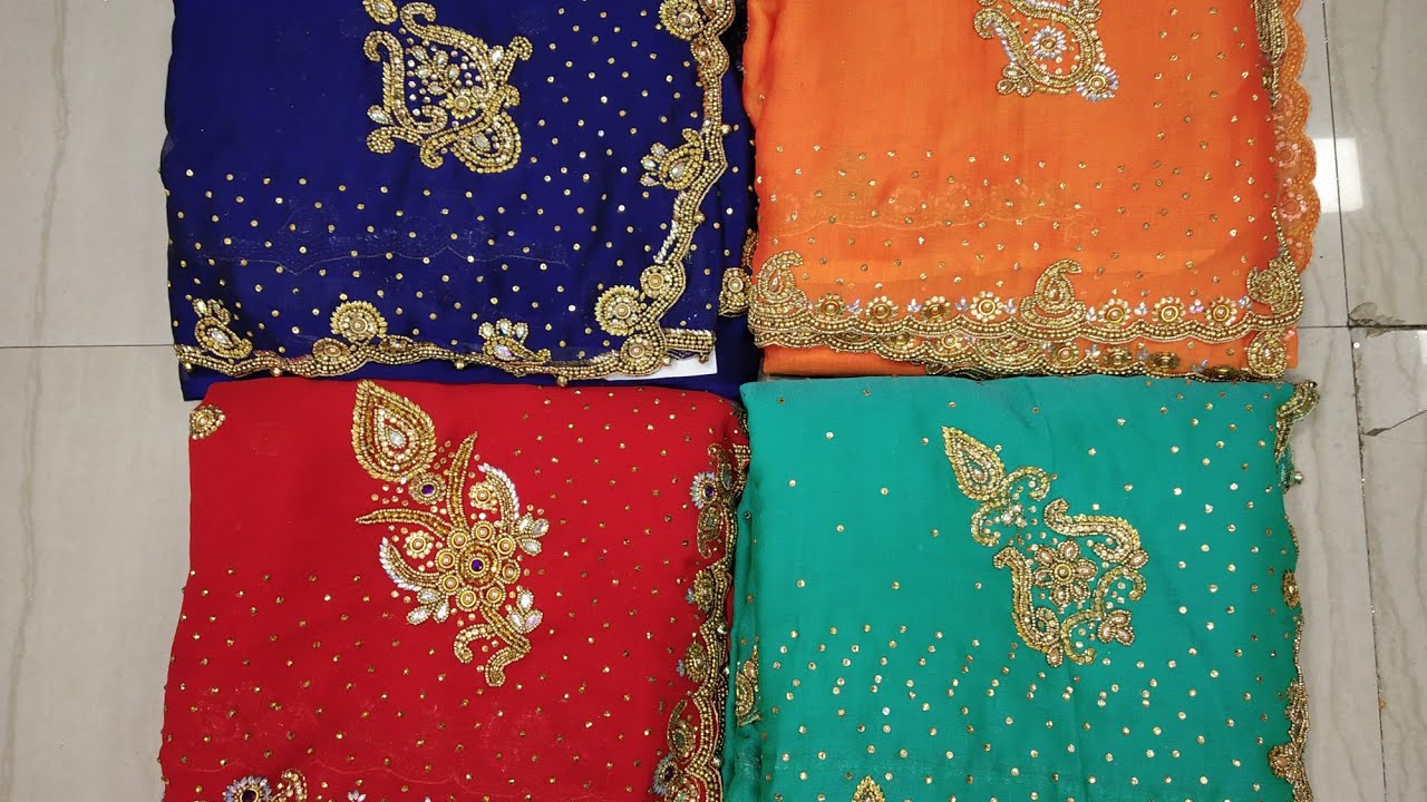 latest designer handwork fancy saree 