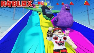 DESLIZATE POR UN TOBOGAN DE 999999 METROS EN ROBLOX - ROBLOX SLIDE DOWN A HILL!