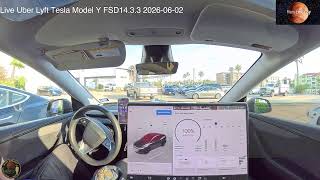 Tesla FSD 14.3.3 UBER Lyft driving live stream first drive