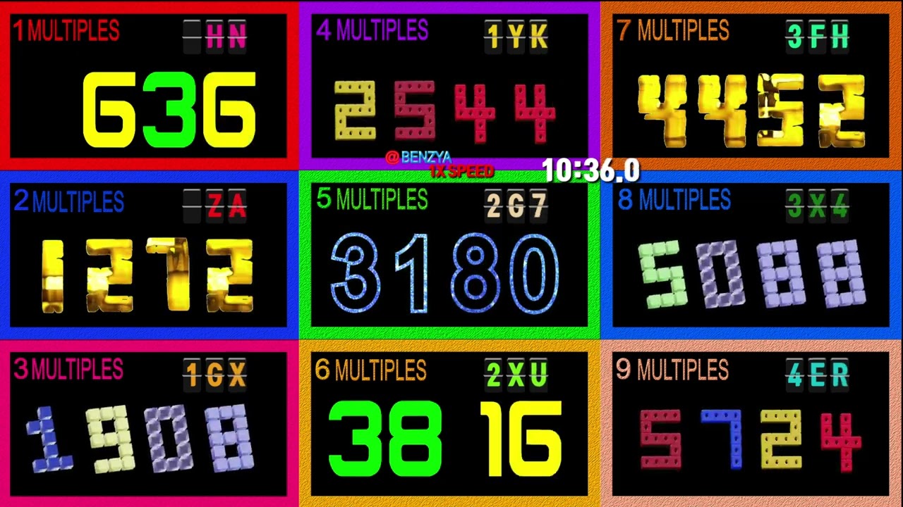 Умножение от 0 до 1000 [1~9] по основанию 36, звуковой сигнал с музыкой