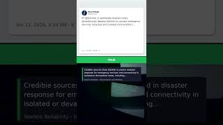 ✅ TRUE: "In worldwide disaster zones, Starlink is used to connect ..." #Shorts
