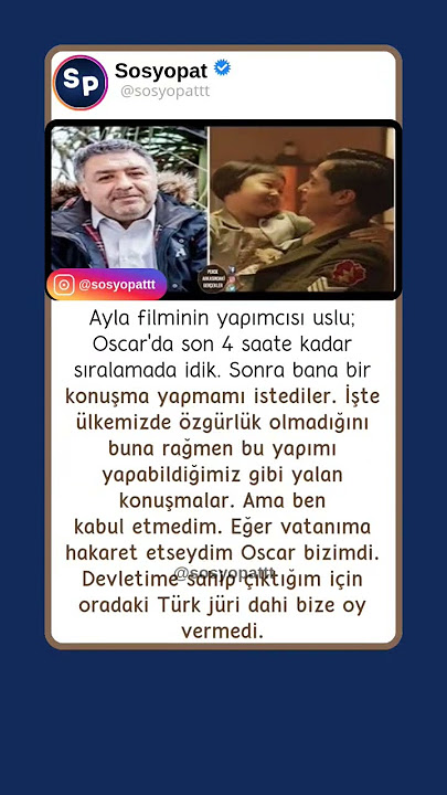 Devletini satmadı diye Oscar verilmedi...