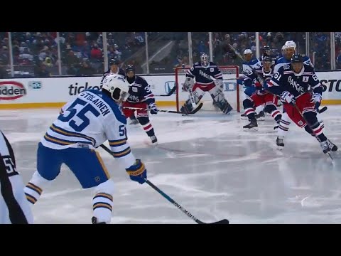 Ristolainen’s shot gets through a maze of players to go top shelf