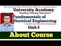 FEE1: BEE101 | BEE201 | Fundamentals of Electrical Engineering | AKTU