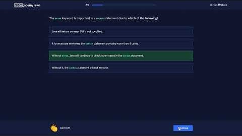 Learn Java - 4.2 Conditional and Control Flow Quizz  Codecademy Walkthrough