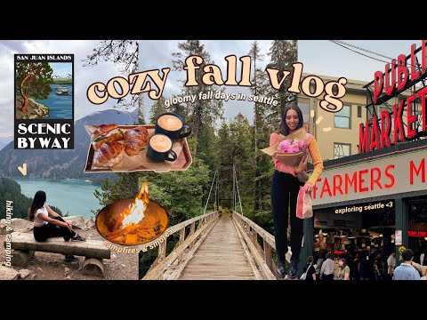COZY FALL VLOG 🍂🪵🥧 exploring seattle, cozy cabin, camping in the san juan islands