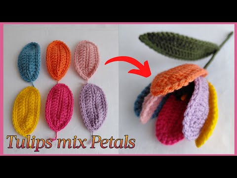 Crochet Tulips Mix Petals ~ Smarties