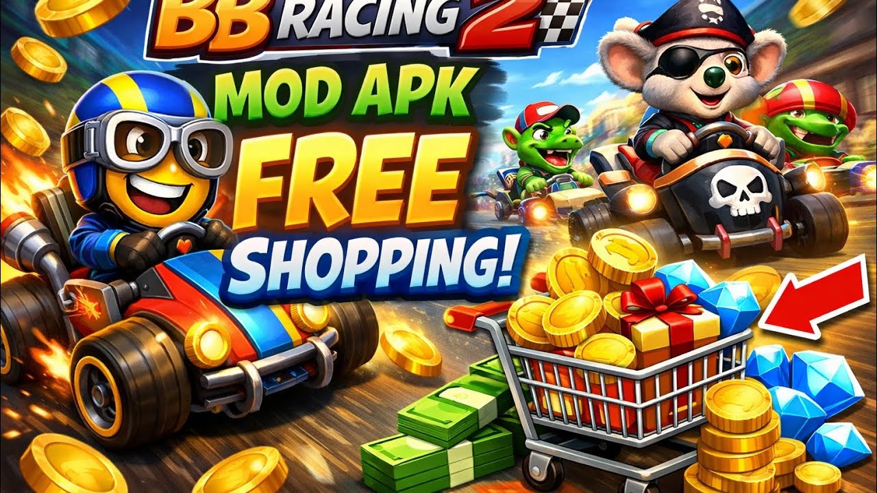 BB RACING 2 MOD APK FREE SHOPPING mod sabscribe Beach