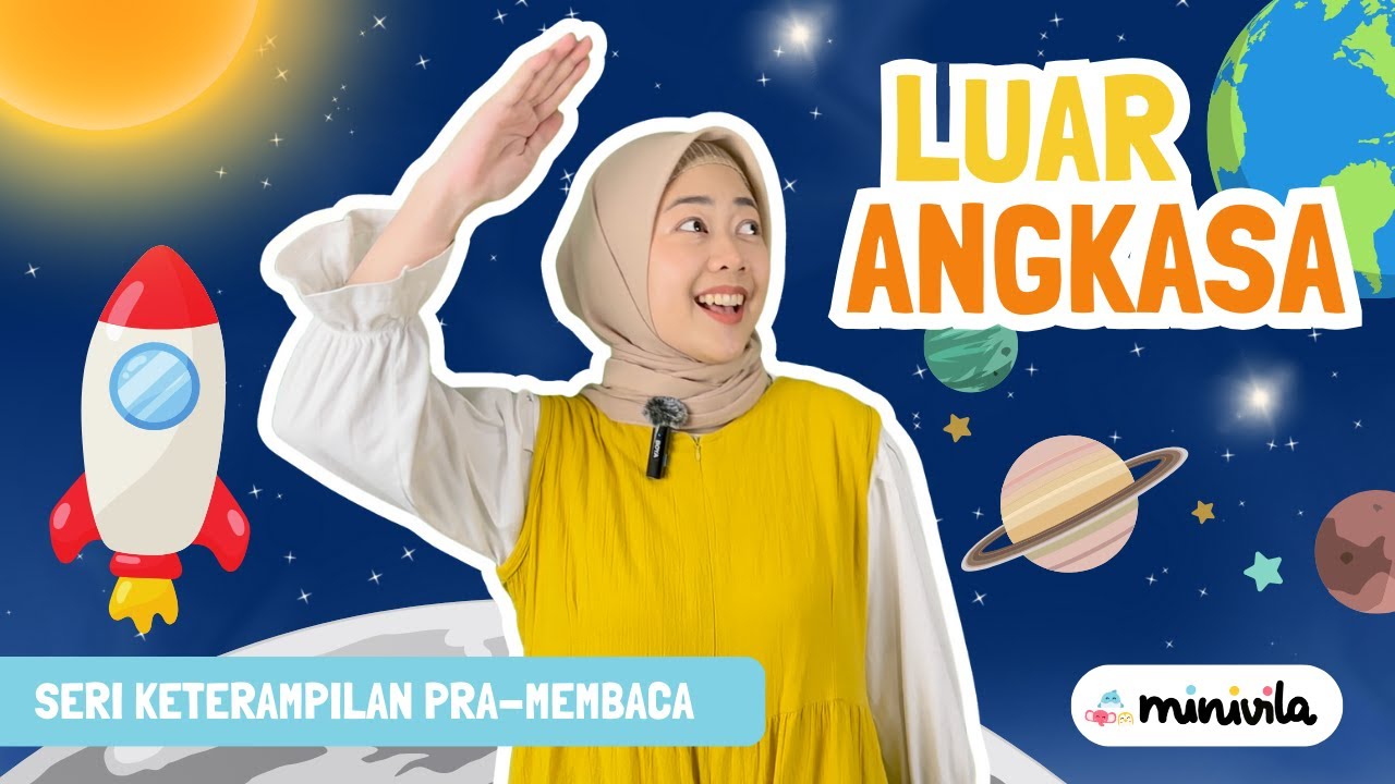 LUAR ANGKASA | Belajar Pra Membaca Bertema Astronot, Roket, Planet, dan Bulan Bintang