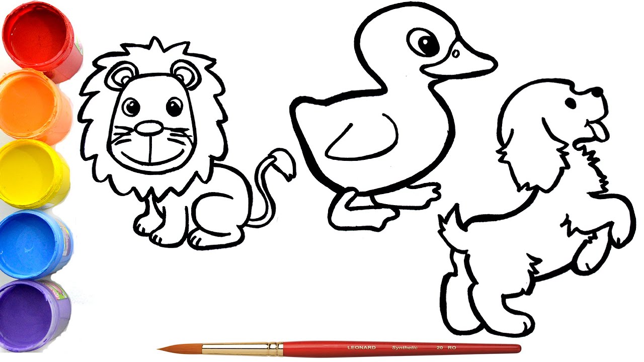 Dibuja y Colorea los Animales 🦁🎨 Aprende los animales para niños pequeños  - thptnganamst.edu.vn