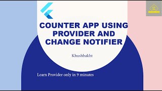 Lecture 10 Flutter From the scratch, Counter App Provider | State Management | ChangeNotifier( )