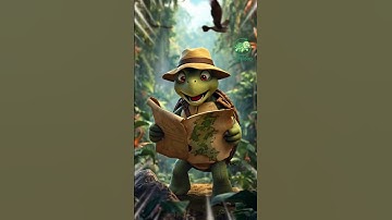 🐢 เต่านักสำรวจ 🗺️ #funnyturtle #turtloop #animation #shorts  #loopvideo