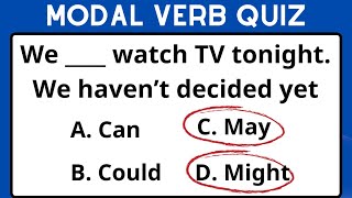 Modal Verb With CAN - COULD - MAY - MIGHT 30 Question Quiz | Grammar 4 Beginners Modal Verb With CAN - COULD - MAY - MIGHT 30 Question Quiz | Grammar 4 Beginners
