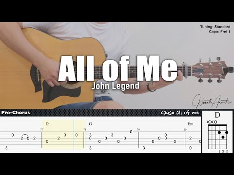 All Of Me - John Legend  Fingerstyle Guitar Tab 