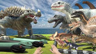 FPS Avatar Rescues Dinosaurs vs Giant Snake Team | Animal Revolt Battle Simulator