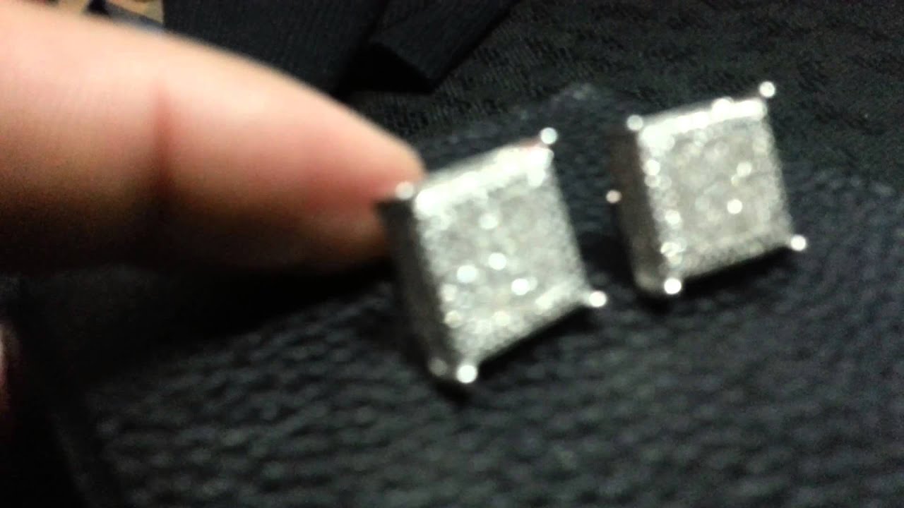 Mens Diamond earrings 1.0 CT YouTube