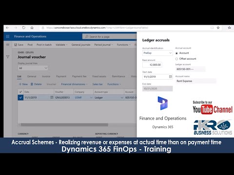 Accrual Schemes for Payable in Dynamics 365 Finance and Operations