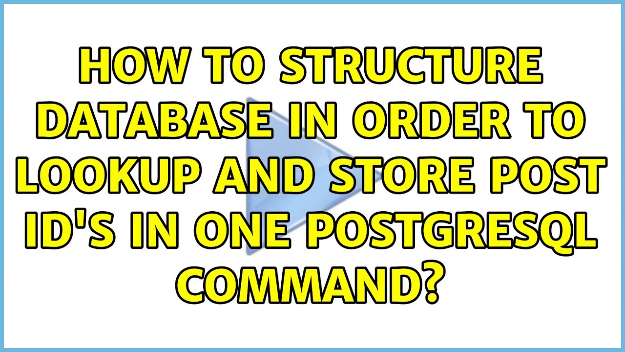 How to structure database in order to lookup and store post ID's in one