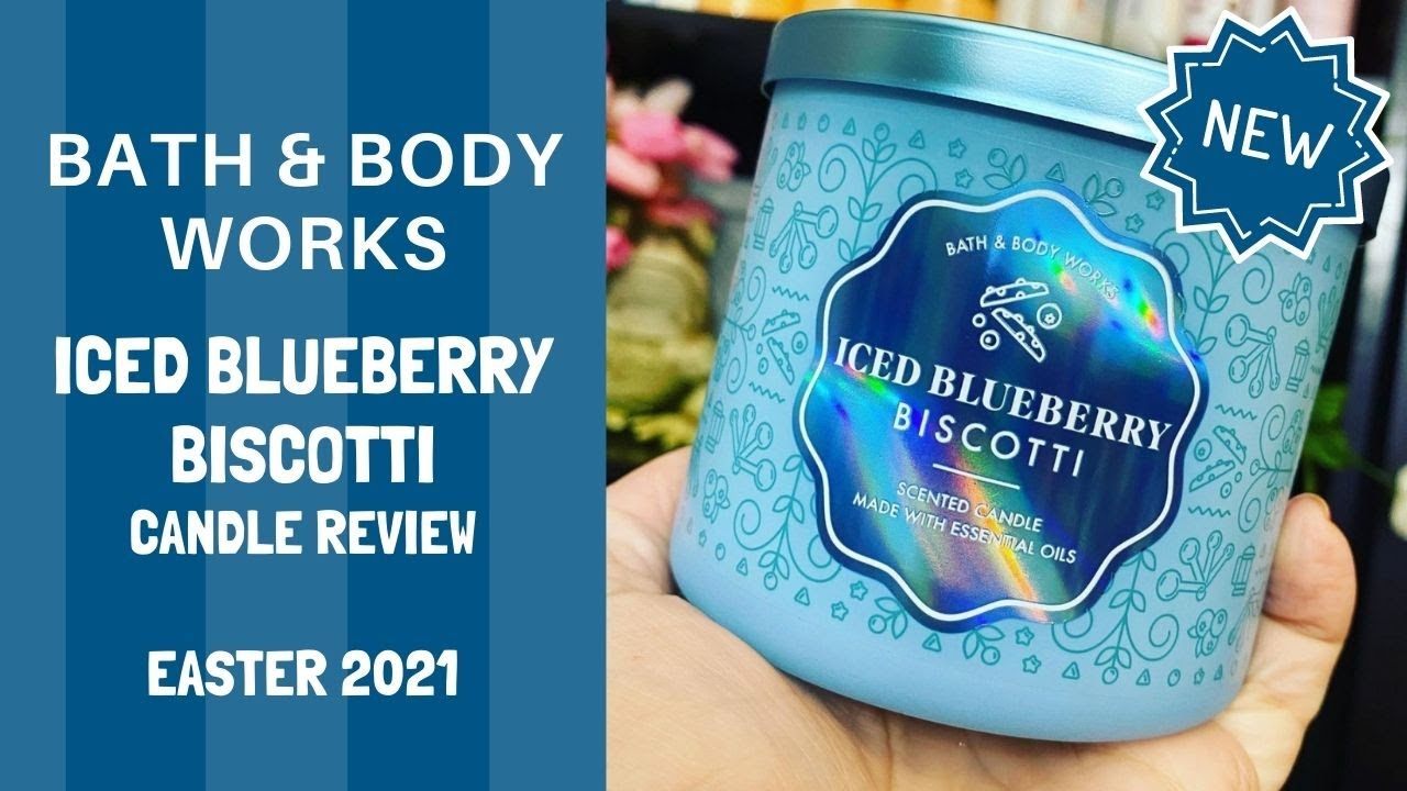 Bath & Body Works NEW Iced Blueberry Biscotti Candle Review YouTube
