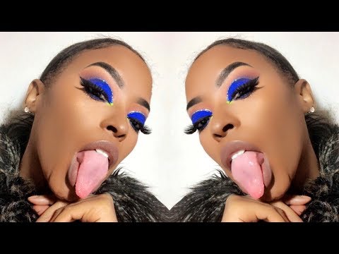 Bold Blue Eyeshadow W/Glitter Cut Crease | Shantell Monique