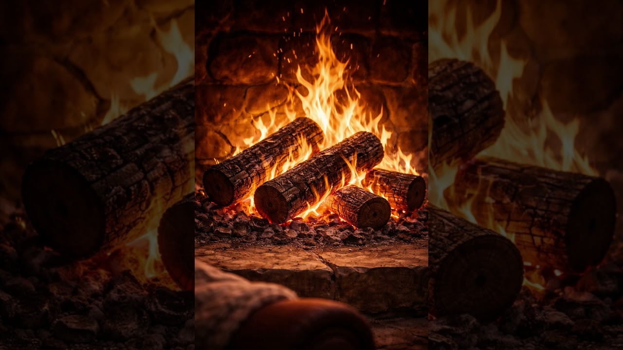 4K Slow-Burning Fireplace Fire 🔥 Real Flames & Natural Stillness