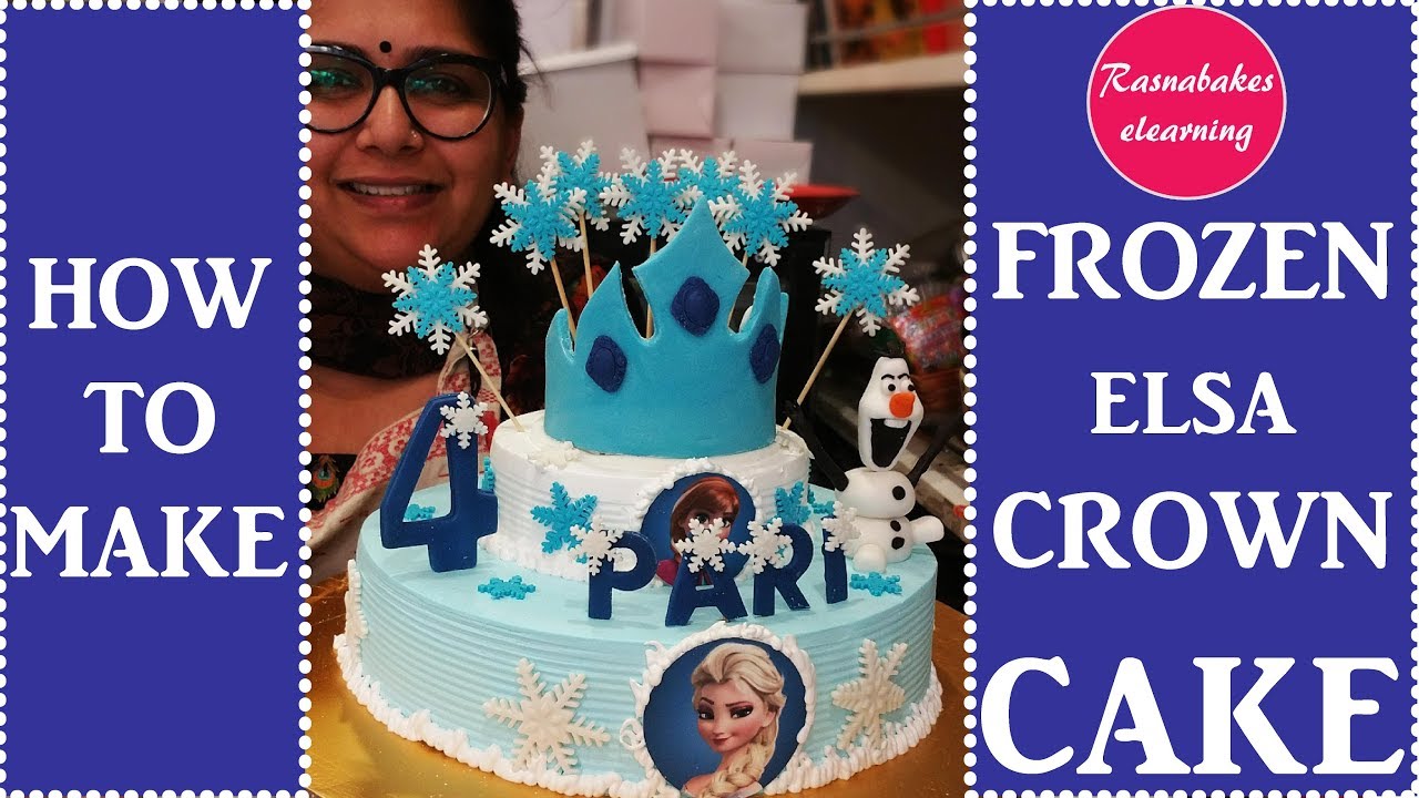 Simple Easy Frozen Elsa Crown 4th Birthday Cake Design Ideas