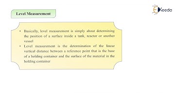 Need for Level Measurement - Level Transducers - Transducer 1