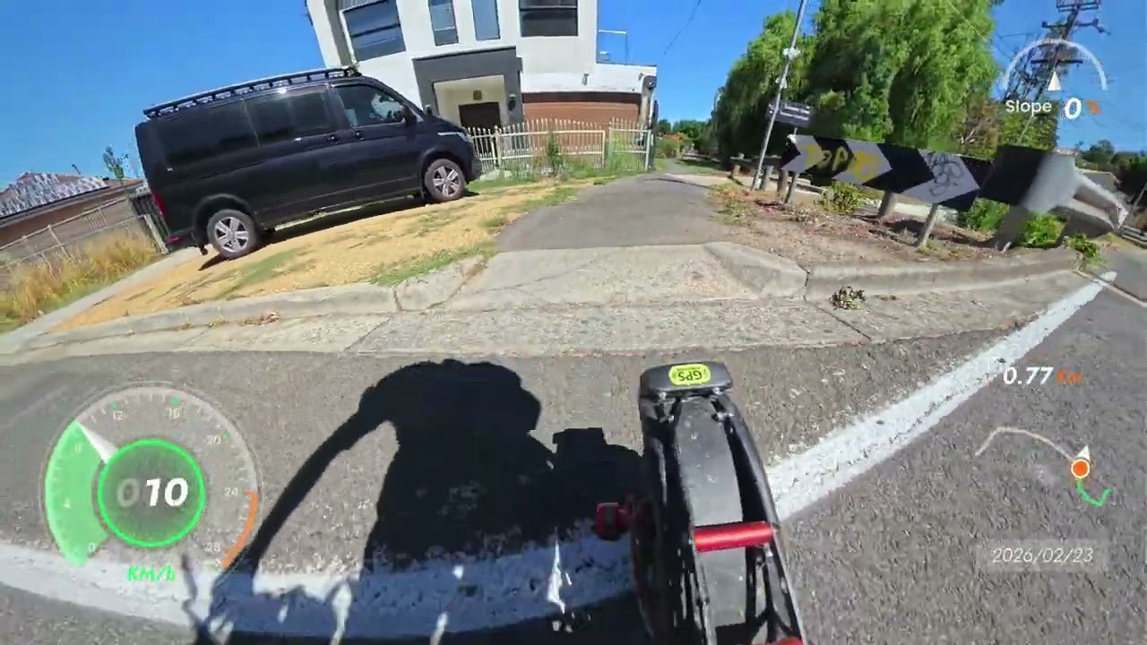 Riding towards the Yarrowee River Trail 23rd February 2026