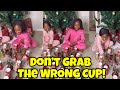 CHRISTMAS DAY DON'T GRAB THE WRONG CUP CHALLENGE 😱| Emma and Zurie Play Fun Table Games For Kids
