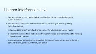 Listener Interfaces in Java | Lecture 42: AWT Programming--III