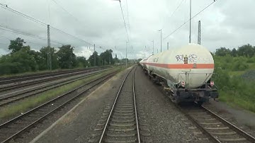 Cab ride train; Viersen Güterbahnhof; shunting the loco (20240531; speed 5x)