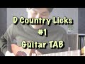D Country Licks #1 Guitar TAB