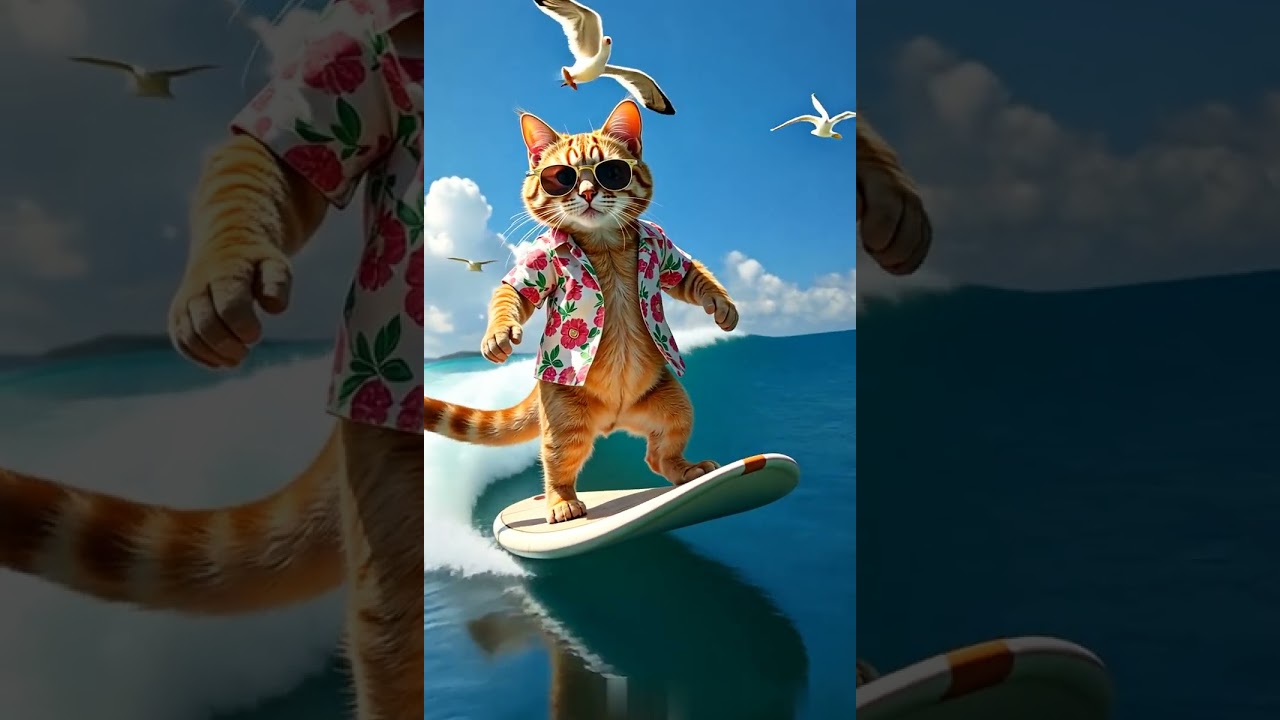 This cat’s living the good life  🐱🌊 Sunglasses on, water cruising, and totally chill  