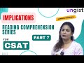 Reading comprehension for upsc csat 7  implications  anamica bhardwaj  ungist  