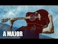 Upbeat guitar backing track in a major  time