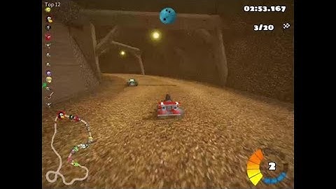 SuperTuxKart - The Old Mine, 20 laps, reverse