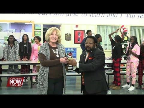 Nancy Junkins from Heir Force Community School named Lima Educator of the Year